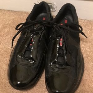 Men’s Black patent leather Prada Sneakers Size 8.5